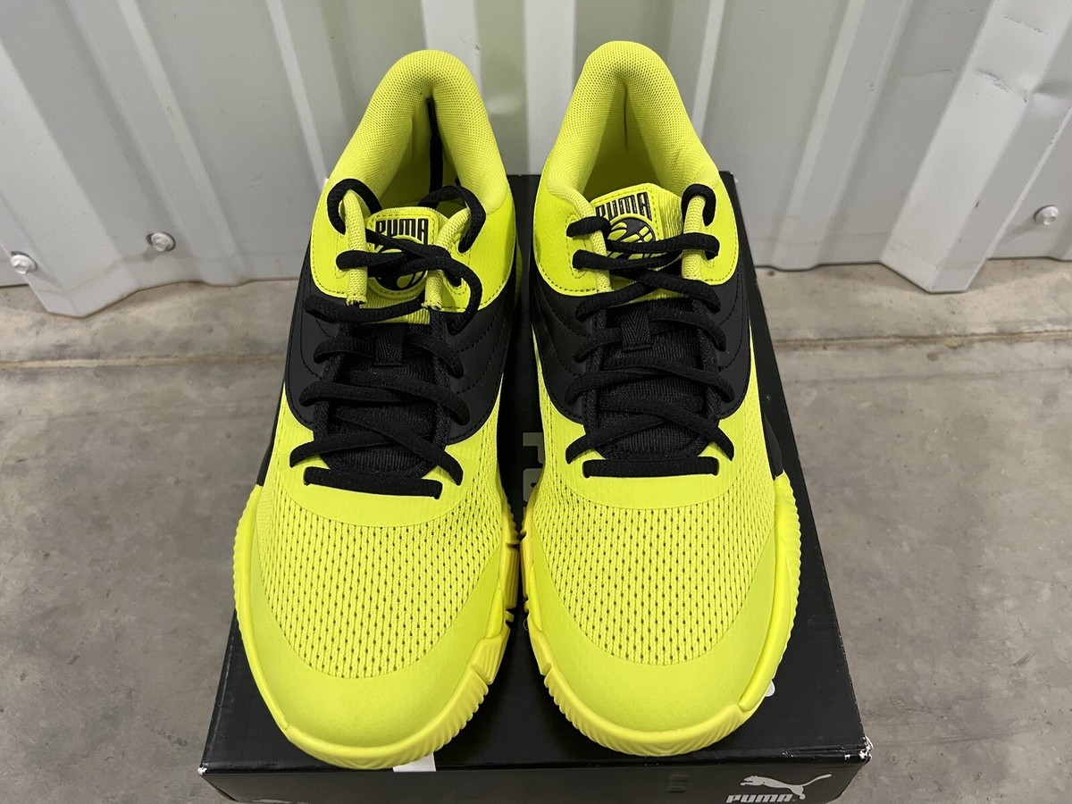 Puma Triple Yellow Glow Volt Black Men Basketball Shoe 195217-03