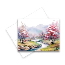 12 All Occasion Notecard Blank with Envelopes Greeting Cards - Spring River
