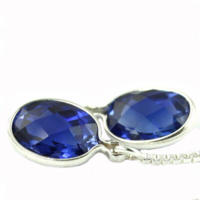 Created Blue Sapphire, Sterling Threader, SE005