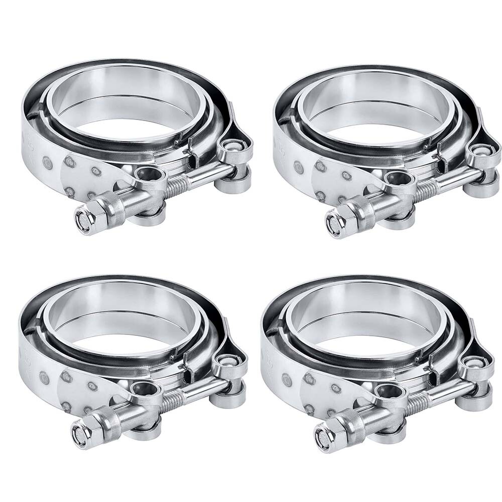 4pcs 2.5 Inch Stainless Steel V Band Exhaust Clamps with Male Female Flanges