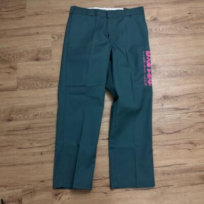 NWT BRAIN DEAD x DICKIES 874 Work Skater Pants Size 38x34 Green Pink