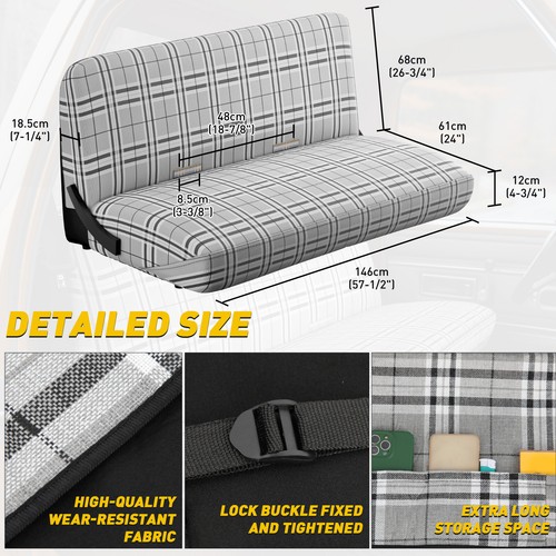 Cubierta de asiento de banco delantero de una pieza para camioneta manta de silla completa para camioneta CHEVY GMC PICKUP - Imagen 2 de 9