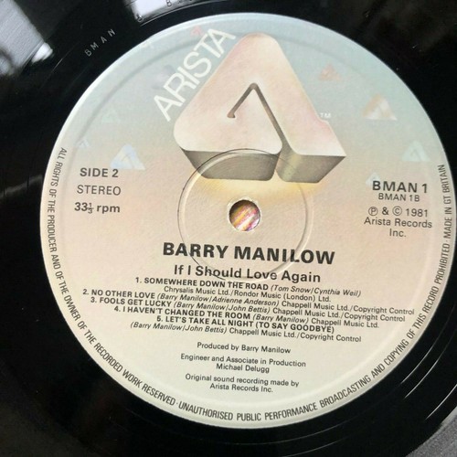 BARRY MANILOW - IF I SHOULD LOVE AGAIN EX+ VINYL LP / lyric inner - Picture 9 of 11