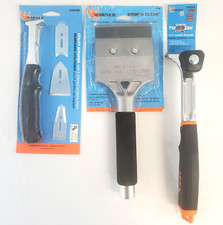 3 New Warner Scrapers - Strip 'N Clean #790 2.5" w/ Knob #10020 Utility #10100