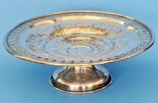 VINTAGE PIERCED SILVER PLATE COMPOTE FROM 1940’S! NICE CONDITION!