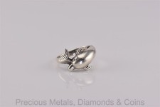 Sterling Silver 14mm Dolphin Fins Tail Wrap Around Band Ring 925 Sz: 7.5