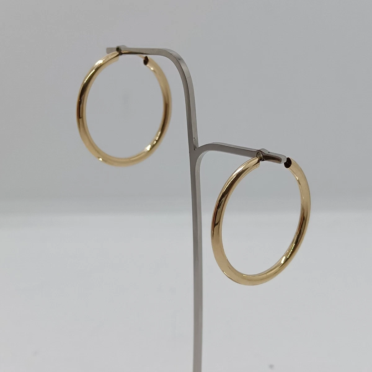 Miore Orecchini Cerchio Oro Giallo 9KT 375 – Vero Oro, Anallergici, Prodotto In Italia, Chiusura A Scatto