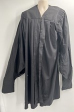 Jostens Graduation Of Distinction Full Zip Solid Black V Neck Graduation Gown