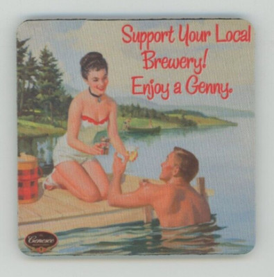 Genesee Beer Coaster - Picnic Lake - Support Your Local Brewery - Genny SET 4