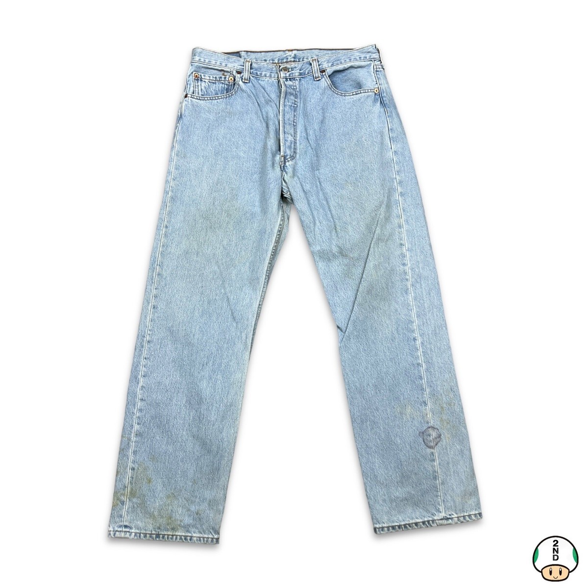 Levi's 501 '90s denim desert embroided ankle length jeans co-ord in light  blue | ASOS 90s Levi’s 501 34in denim pants