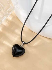 Black Heart Charm Necklace Jewelry for Women Gift for Her Necklace Accessories