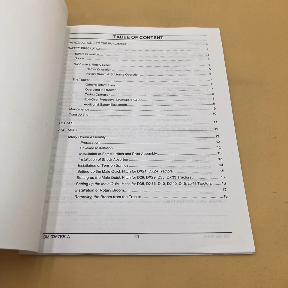 CASE BRX160 60" Rotary Broom D/DX21-24-29-33-35-40-45 Tractor Operator's Manual - Image 4 of 4