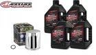 Maxima Synthetic 20W50 Oil Change Kit Chrome Filter Harley Twin Cam 1999-2017