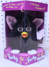 Nice New NOS 1998 Tiger Electronics Black Furby in Box W/ Tags Blue Eyes 70-800