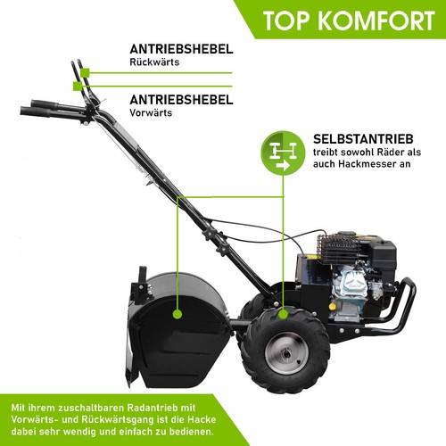 BRAST Motorhacke Benzin Ackerfräse 5,15kW(7PS) Selbstantrieb Gartenfräse AF7000 - Bild 5 von 12