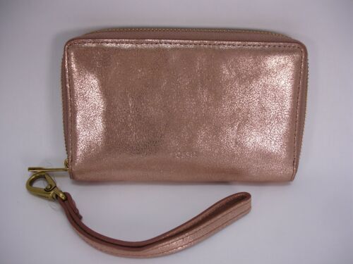 Vtg FOSSIL Patchwork Suede Leather Cigarette Case Wristlet Card Wallet  Pouch