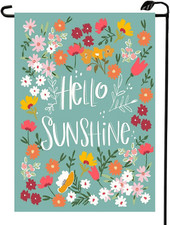 Spring Hello Sunshine Garden Flag 12X18 Inch Double Sided Summer Outdoor House F