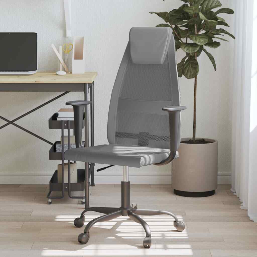 Office Chair Rolling Computer Desk Chair Mesh Fabric and Faux Leather vidaXL vid
