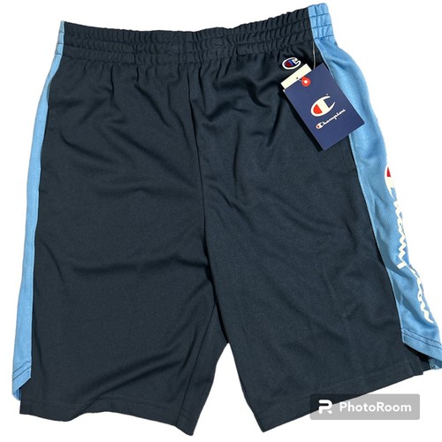 Champion Men’s Athletic Shorts Blue Logo Large New