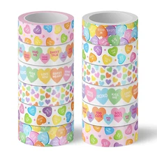 12 Rolls Valentine'S Day Washi Tape Conversation Heart Decorative Masking Tape C