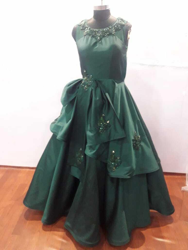 dark green indian wedding dress Dresses / Traditional / Ethnic / / Outfit and Set/ Western emerald green lehenga