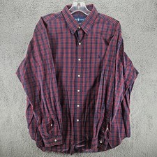 Ralph Lauren Long Sleeve Button Shirt Men's Size XL Classic Fit Red Plaid