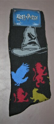 HYP 2018 Harry Potter Design Crew Style Socks Shoe Size 6-12 NWT 