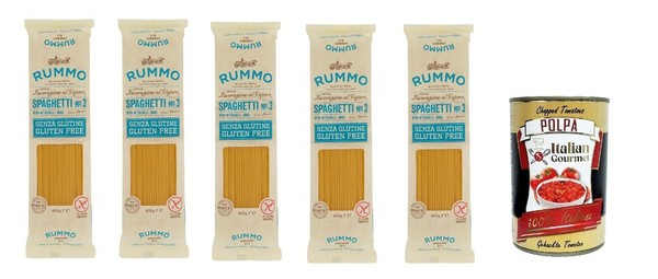 Rummo Pasta Spaghetti N.3 Senza Glutine Nudeln Glutenfrei 5X400G+Polpa 400G-image