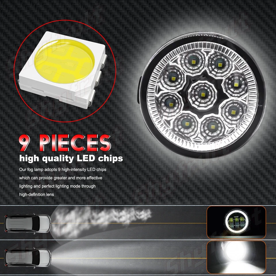 Pair Front Bumper LED Fog Light Clear Driving Lamps For INFINITI QX70 2014-2016 Foto 3 de 4