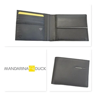 CARTERAS DE CUERO DE PATO MANDARINA PARA HOMBRE 5 tarjetas + PICOS RFID protect UZP01 - Imagen 1 de 4