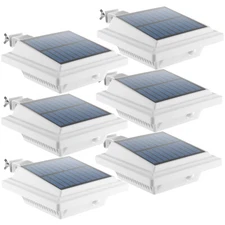 2/6 Pieces Outdoor Solar Gutter Lights Wall Lamp for Garden Fence Pathway 40LEDs