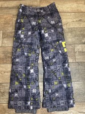 DC Snowboard Grey Black Insulated 10K Waterproof Snow Pants LOGO Boys XL Warm