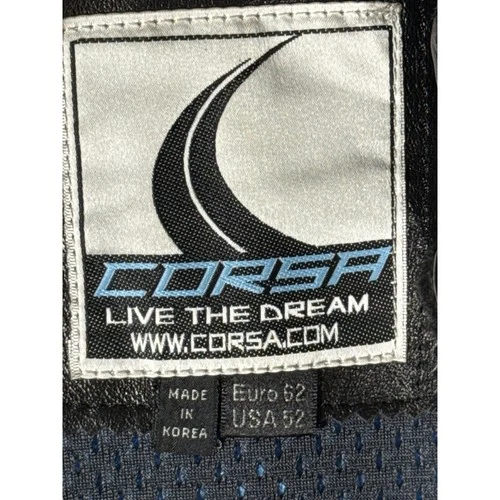 Corsa Bawls Guarana Leather Motorcycle Racing Jacket Mens 52 Black Blue Motul image 6