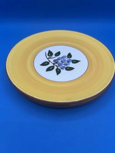 Vintage Stangl Blueberry Pattern 8" Salad Plates - Set of 2 EUC