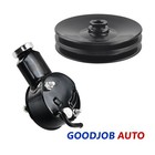 Small Chevy Black Saginaw Power Steering Pump + 2 Grooves Pulley SBC 305 350 400
