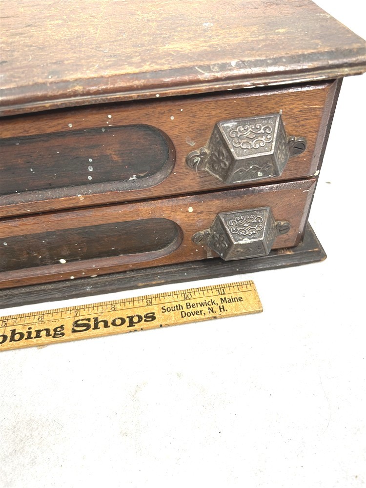 sewing thread box 2 drawer general store counter display 1890 original antique