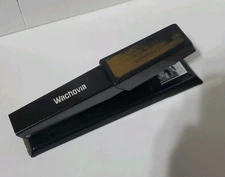 Vintage 1980s Wachovia Bank Old Logo Bates 640 Custom Stapler Wood Grain