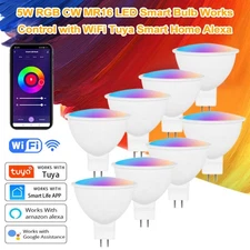 1-6X 5W MR16 LED Smart Bulb Works Control with WiFi, Tuya, Smart Home, Alexa
