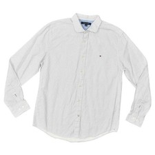 Tommy Hilfiger Men's Blue Geometric Cotton Button Shirt L Long Sleeve