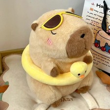 21CM Capybara Plush Toy Cute Stuffed Animal Doll Fluffy Beach Style Kids Gift