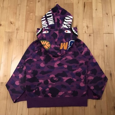 BAPE Double tiger shark full zip hoodie purple camo A Bathing Ape