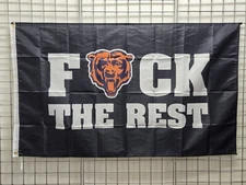 Chicago Bears Flag 3ftx5ft Chicago Bears Black F The Rest Flag Banner  NFL 🔥