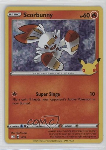 Scorbunny Confetti Holo Pokémon Sword & Shield McDonald's Collection #16