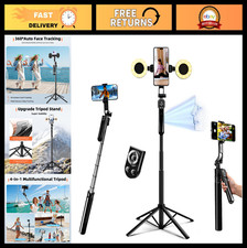 Auto Face Tracking Selfie Stick Tripod 360  Rotation with Light  Remote for Vlo