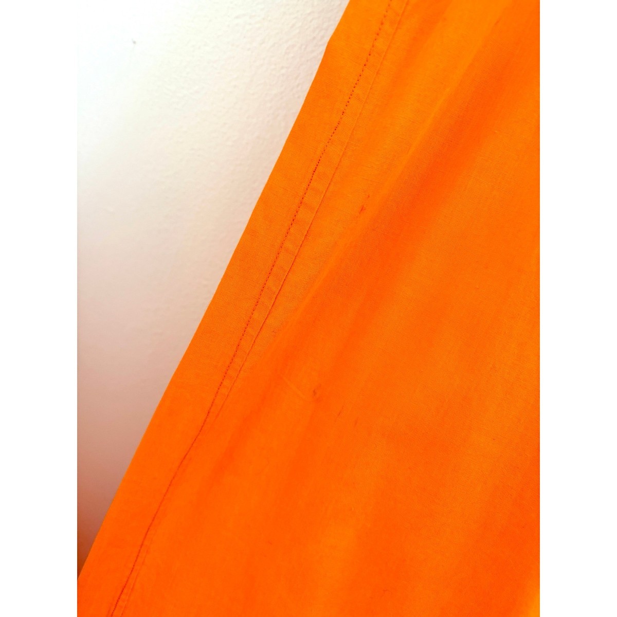 Vintage 70s Mexican Oaxacan S/M Hand Embroidered Maxi Dress S M Orange Floral View 4