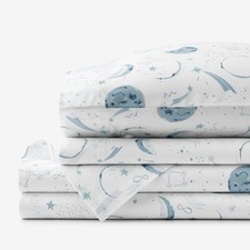 Night Sky Classic Cool Organic Cotton Percale Sheet Set Night Sky White 5979