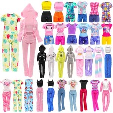 10 Sets Doll Clothes Hooded Sports Suit Casual Outfits Tops and Pants Doll Pa...