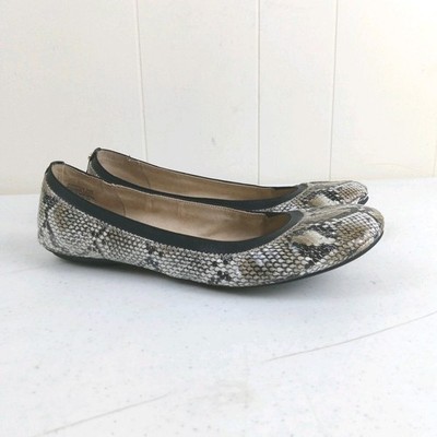 Bandolino Ballet Flats Women Size 9 Snakeskin Animal Print Faux Leather Slip On