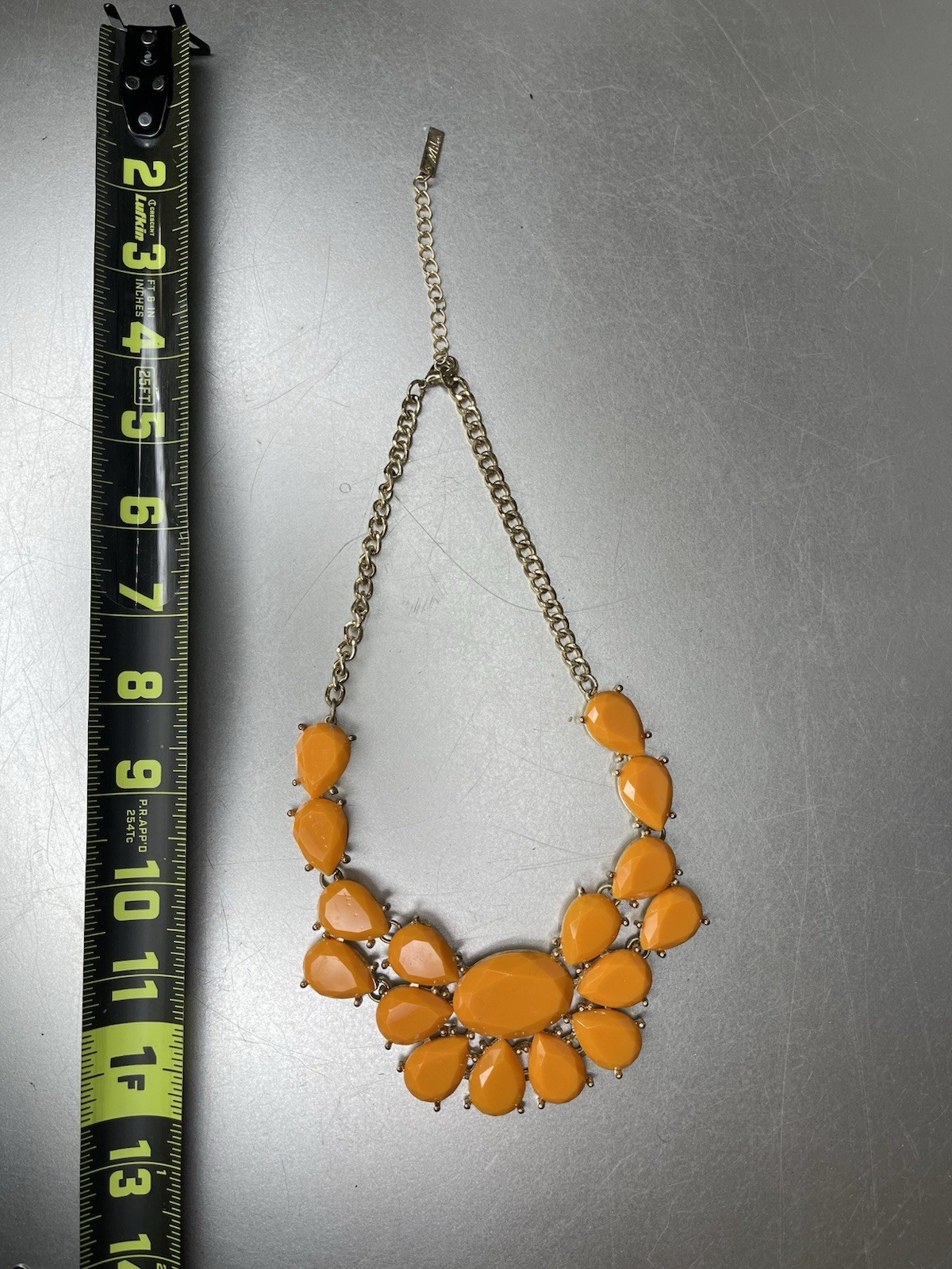 Signed Mika Orange Chunky Statement Necklace Y2K … - image 5