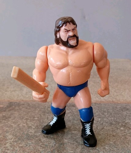 WWF Hasbro Hacksaw Jim Duggan Figure w 2x4 Board W...